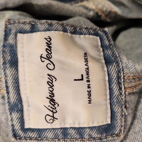 [Highway Jeans] Distressed Ripped Long Denim Dress - Size L - Picture 13 of 14